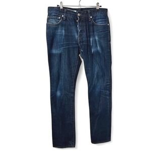 Gap 1969 Jeans 32x32 Button Fly Dark Wash‎ "Authentic Skinny" Cut